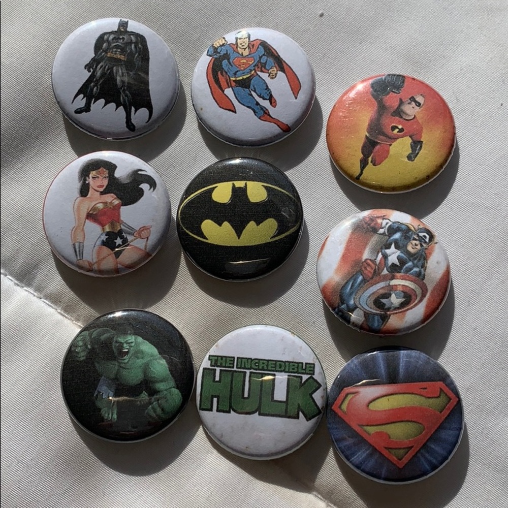 Superhero pins